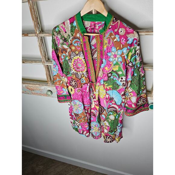 Sandy Starkman Embellished Boho Tunic Top Embroidered Ladies Size Small - Picture 2 of 8